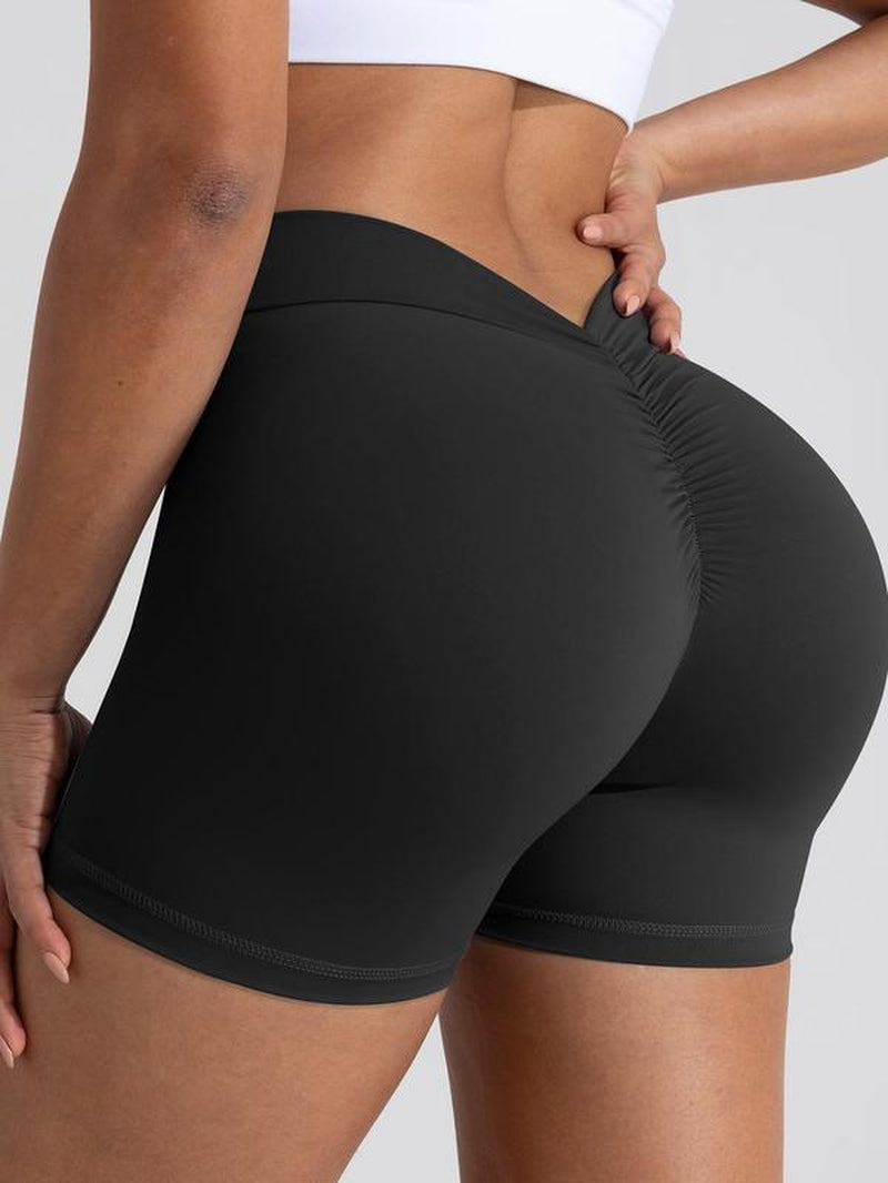 Women'S High Waist Ruched Sports Gym Shorts, Gym Clothing, High Stretch Seamless Yoga Leggings, Compression Shorts, Gym Clothes, Gym Outfits, Summer Bottoms, Gym Shorts for Women
