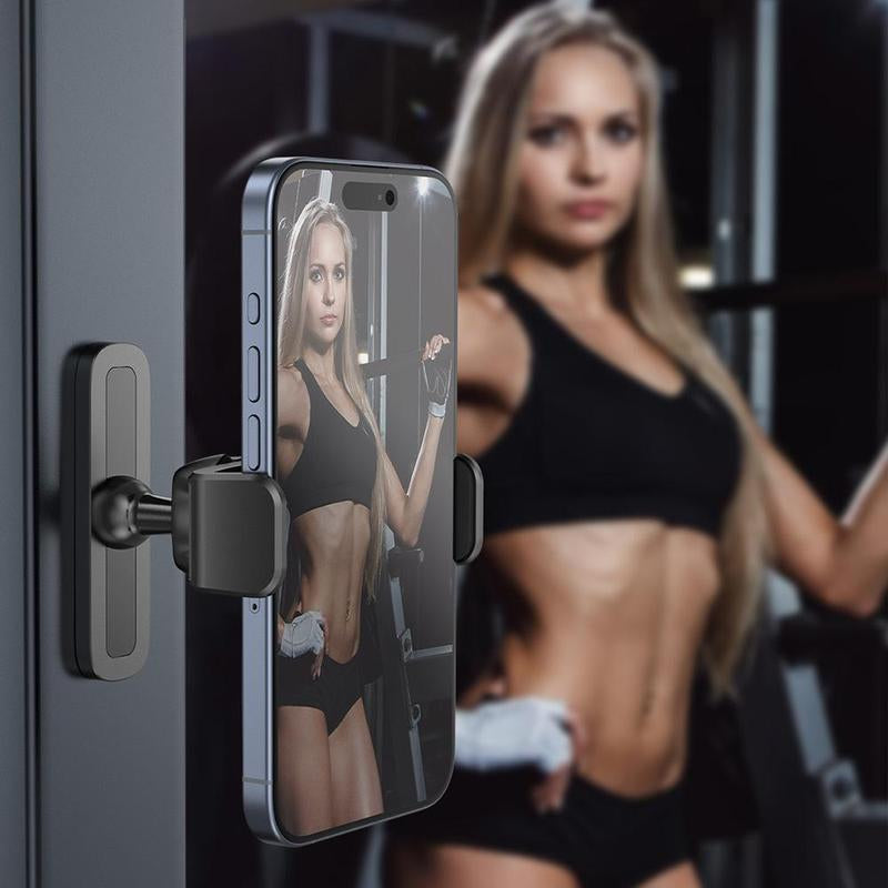 Gym Magnetic Phone Holder, 360° Adjustable Magnetic Phone Mount, Fitness Equipment Accessories for Home Gym