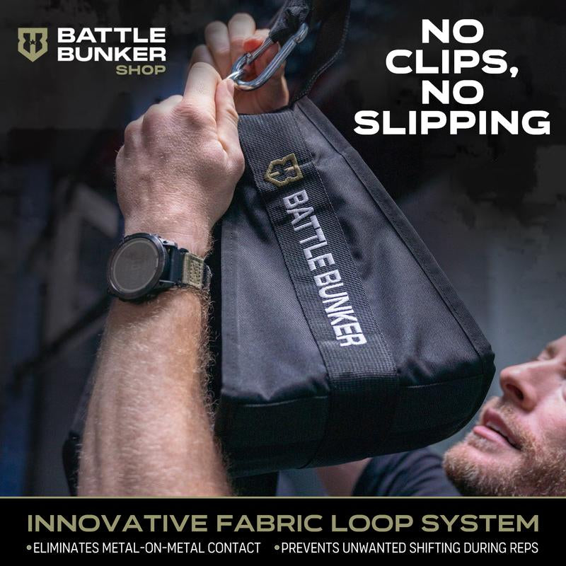 Battle Bunker Hanging Ab Straps V2 - Durable Adjustable Arm Support for Core Training, 12-Inch Length, 8-Inch Padding, Made in USA