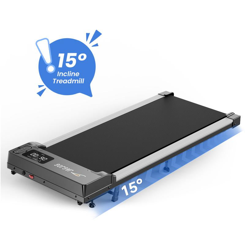 Jagjog Walking Pad Treadmill with 15-Degree Incline Remote Control LED Display Portable under Desk Treadmill for Small Spaces Home Office Exercise Equipment Fitness Workout Calories