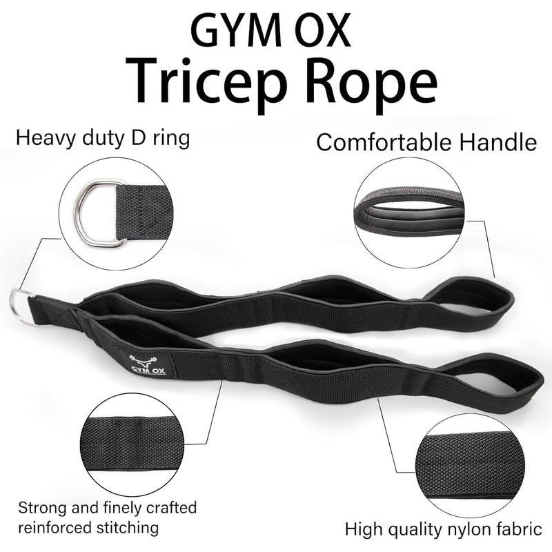 Long Tricep Rope Cable Attachment Tricep Pull down Attachment Gym Rope Attachment Tricep Strap Rope Handle