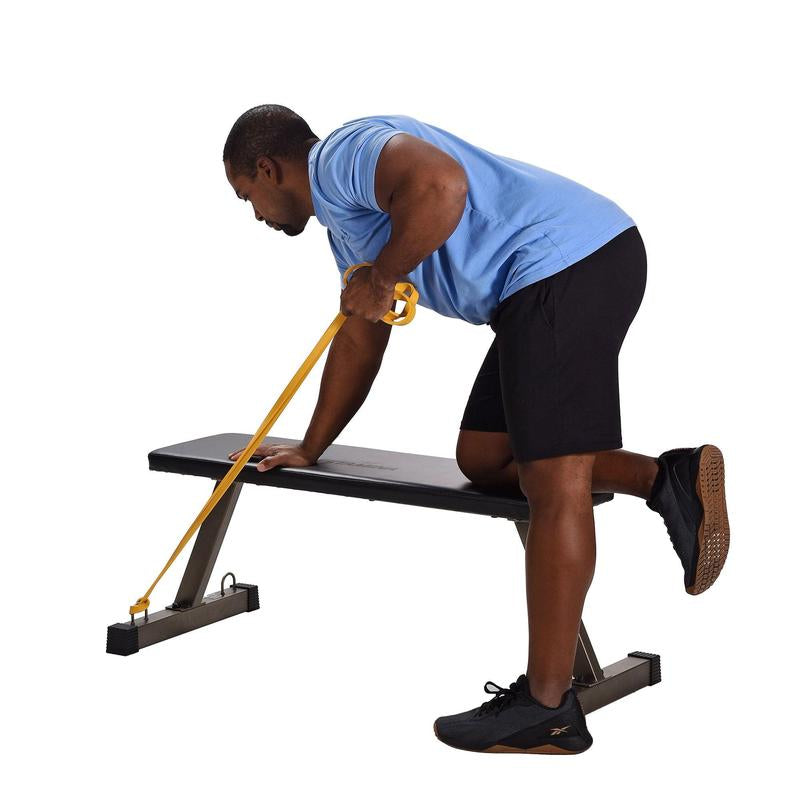 Holahatha 600 Pound Capacity Foam Padded Flat Barbell Bench W/Steel Frame, Black