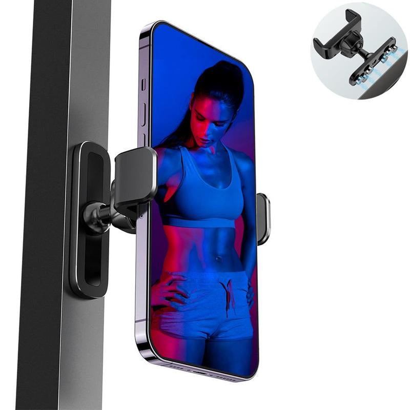 Gym Magnetic Phone Holder, 360° Adjustable Magnetic Phone Mount, Fitness Equipment Accessories for Home Gym