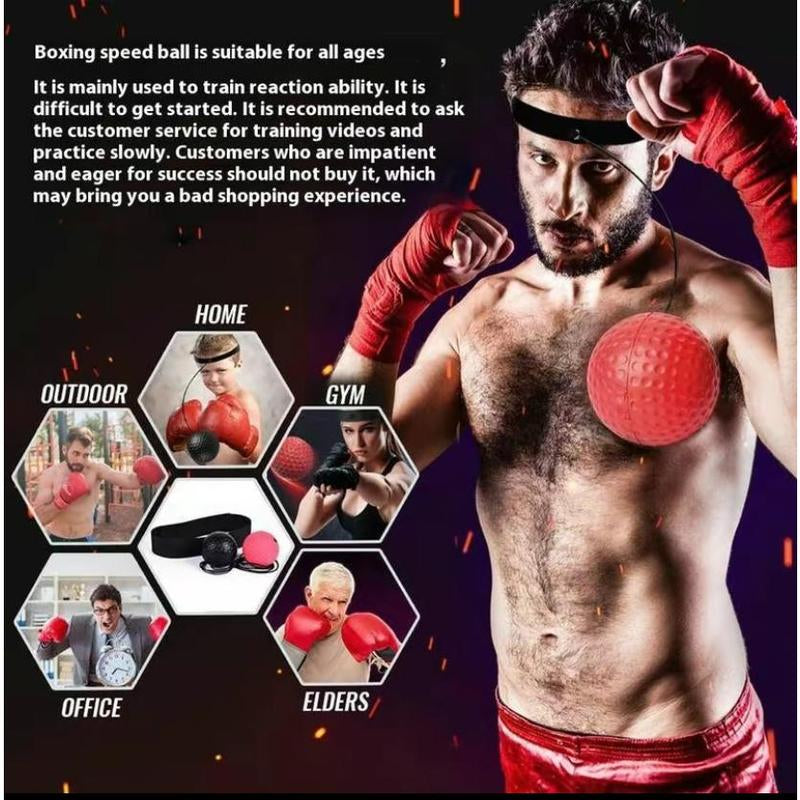 Adjustable Boxing Reflex Training Ball with Textured Grip for Enhanced Speed and Agility - Ideal Gift for Boxing Enthusiasts and Martial Arts Practitioners - Durable PU/Rubber Material