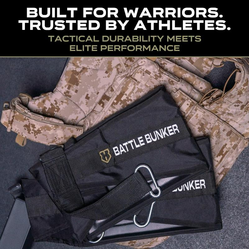 Battle Bunker Hanging Ab Straps V2 - Durable Adjustable Arm Support for Core Training, 12-Inch Length, 8-Inch Padding, Made in USA