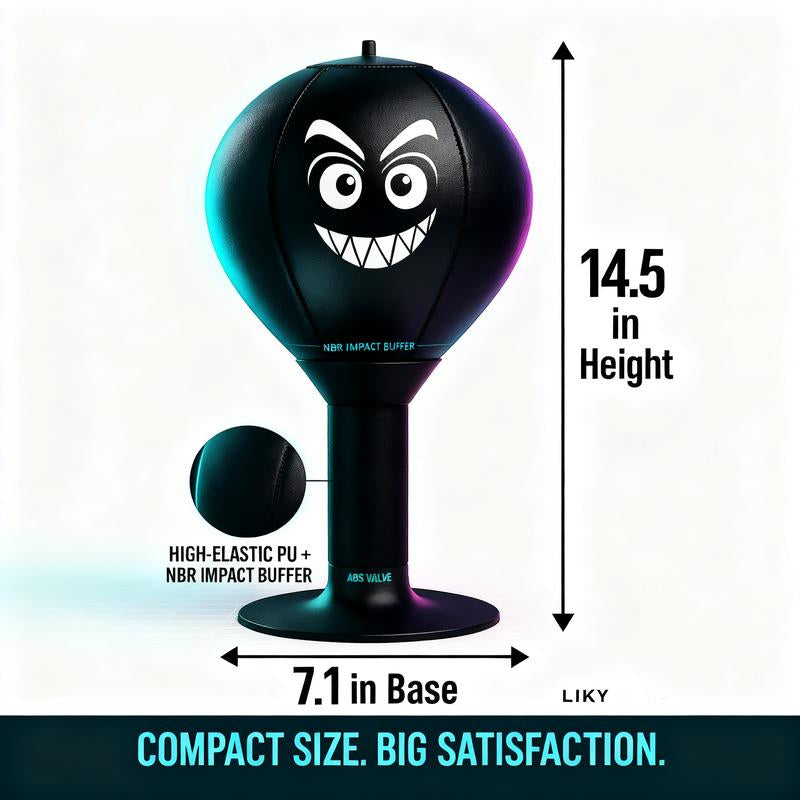 Desktop Punching Bag with Super-Grip Suction Cup Fast-Rebound Carbon Steel Spring High-Elastic PU Ball Stress Relief for Office Home Includes Hand Pump Fun Gift for Adults Kids Boxing Equipment Boxing Pad