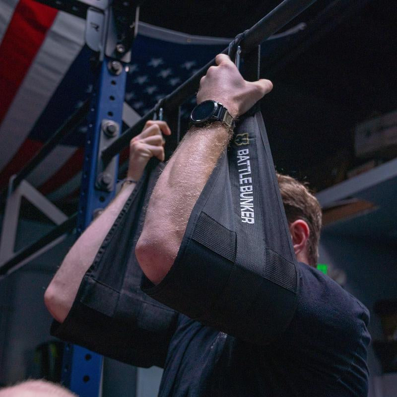 Battle Bunker Hanging Ab Straps V2 - Durable Adjustable Arm Support for Core Training, 12-Inch Length, 8-Inch Padding, Made in USA