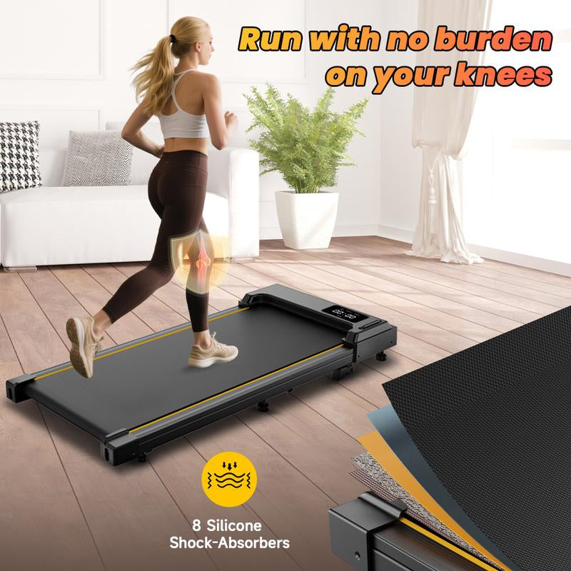 Jagjog Walking Pad Treadmill with 15-Degree Incline Remote Control LED Display Portable under Desk Treadmill for Small Spaces Home Office Exercise Equipment Fitness Workout Calories