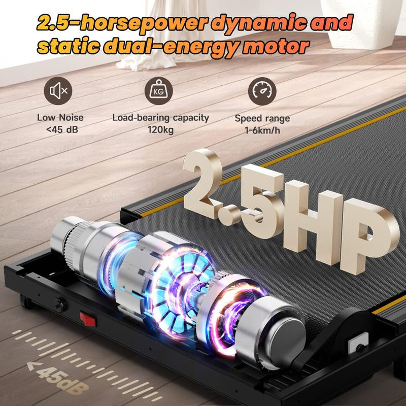 Jagjog Walking Pad Treadmill with 15-Degree Incline Remote Control LED Display Portable under Desk Treadmill for Small Spaces Home Office Exercise Equipment Fitness Workout Calories