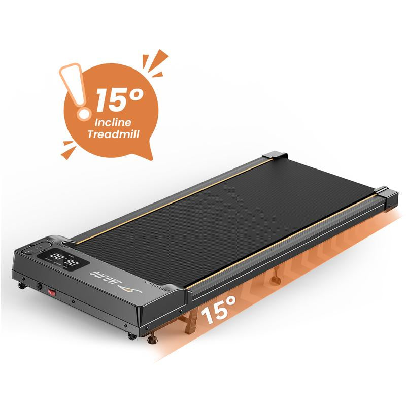 Jagjog Walking Pad Treadmill with 15-Degree Incline Remote Control LED Display Portable under Desk Treadmill for Small Spaces Home Office Exercise Equipment Fitness Workout Calories